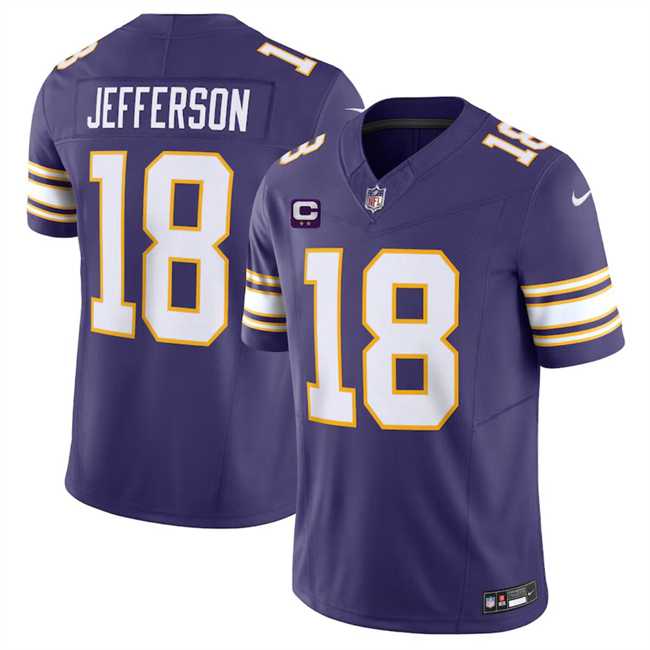 Men & Women & Youth Minnesota Vikings #18 Justin Jefferson Purple 2024 F.U.S.E. Throwback With 2-Star C Patch Vapor Limited Stitched Jersey->minnesota vikings->NFL Jersey